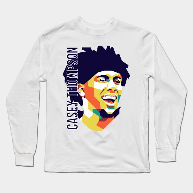 Casey Thompson On WPAP Art Long Sleeve T-Shirt by pentaShop